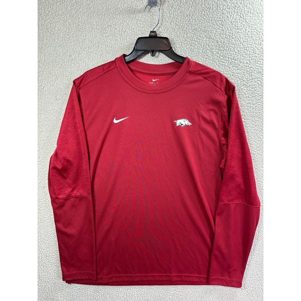 Nike Arkansas Razorbacks Dri-FIT On-Field Long Sleeve Red Mens XL CN9187-698 SEC
